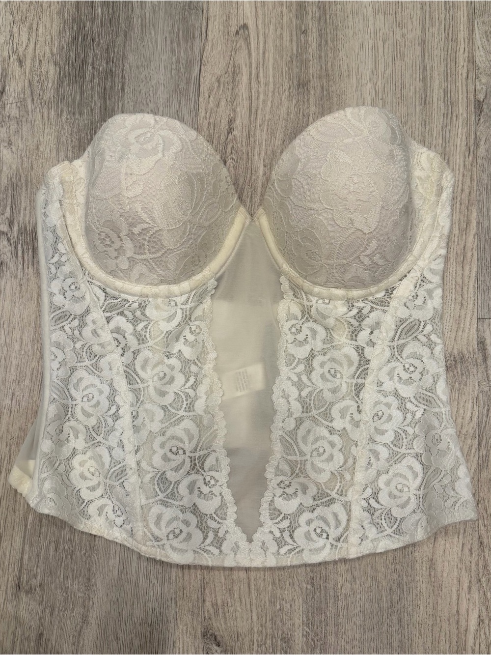 Vintage Sears White Lace Bustier Corset Top 36B‎ Coquette Bridalcore